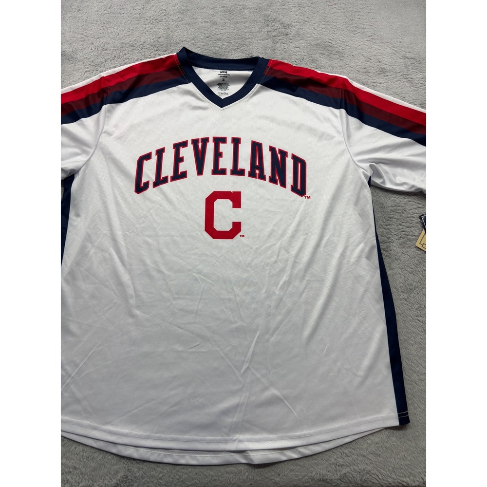 True Fan Cleveland Guardians Cooperstown Collection Jersey White Mens 2XL NWT
